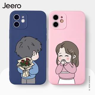 Jeero เคสคู่ เคสไอโฟน คู่รัก กันกระแทกซิลิโคนนุ่มลายการ์ตูนน่ารักตลก เคสโทรศัพท์ Compatible for iPhone 15 14 13 12 11 Pro Max SE 2020 X XR XS 8 7 Plus xsmax iphone7 iphone8 พลัส HFE672