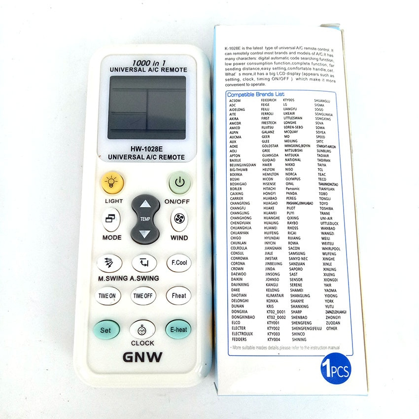 ใหม่รีโมทคอนโทรล HW-1028E (1000 in 1) เครื่องปรับอากาศ Universal A/C Fernbedienung k-1028E