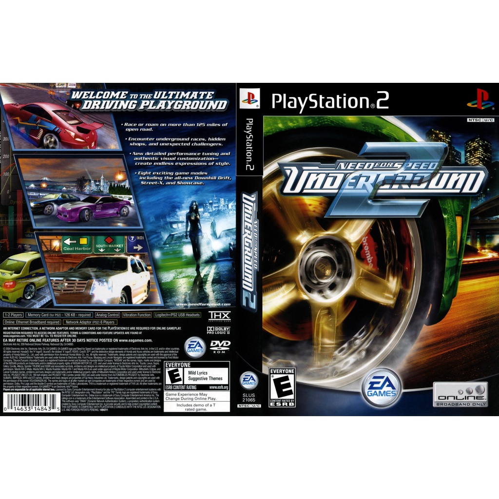 แผ่นเกมส์ PS2 Need for Speed Underground   คุณภาพ ส่งไว (DVD)