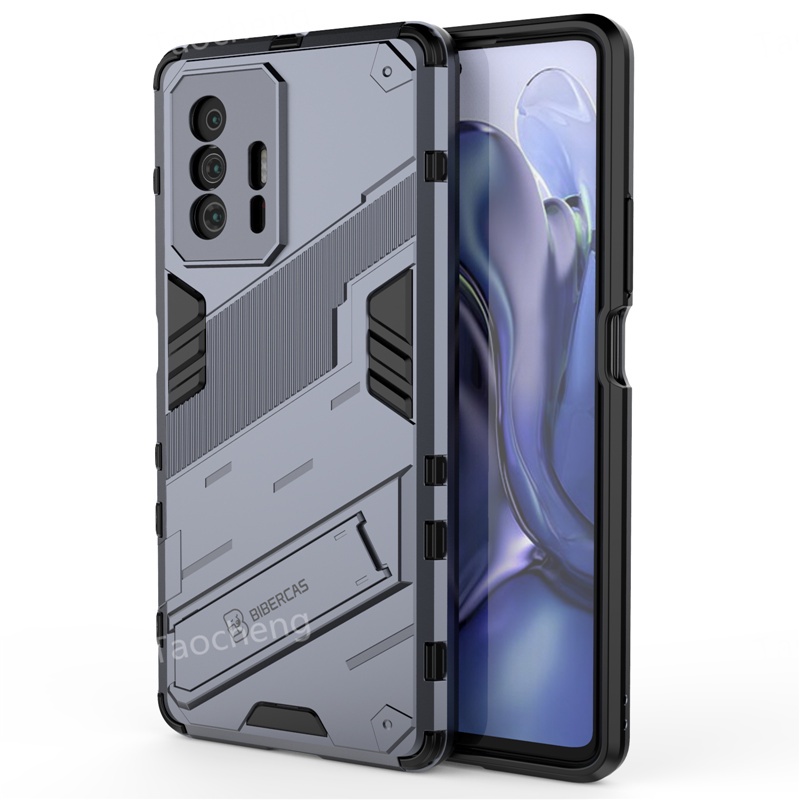 เคสโทรศัพท์ แบบแข็งกัน กระแทก พร้อมขาตั้ง สําหรับ Xiaomi Mi 11T Pro 11TPro Phone Case Hard Fashion Armor Shockproof Soft Stand Holder Bracket Back Cover With Camera Protection ราคา ถูกที่สุด ดีลบีเคเค แกลเลอรีภาพที่ 2