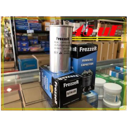 Running Capacitor 45 uF ยี่ห้อ FrezzeR แคปรัน คาปาซิเตอร์ 45uF สำหรับแอร์บ้าน