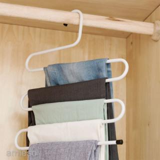 [AMLESO] S Type Metal Pants Hanger Space Saver Scarf Towel Scarf Rack Storage Organizer