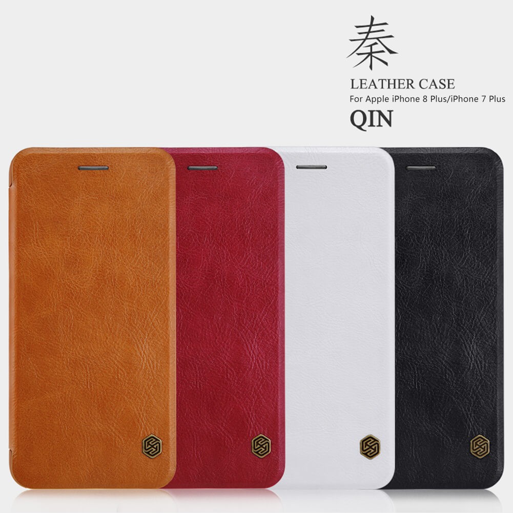 เคสหนังแท้ Apple iPhone 8 Plus, 7 Plus Nillkin Qin Series Leather case (ฝาพับ) เคสหนังฝาพับ Nillkin Qin Leather Case ของ