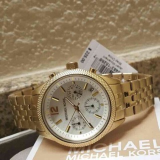 Michael Kors Womens Ritz Gold-tone Chronograph Bracelet Watch