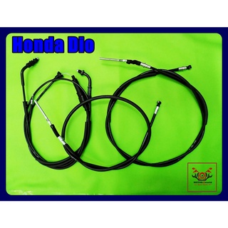 HONDA DIO CABLE SET // FRONT BRAKE (104 cm) &amp; REAR BRAKE (170 cm) &amp; THROTTLE (185 cm) "HIGH QUALITY" // ชุดสายเซ็ท