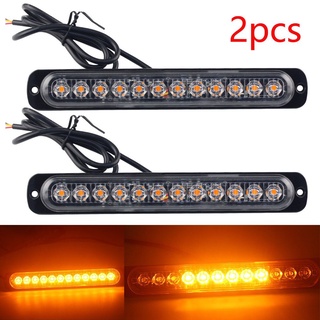 2x 12-24V 12LED ไฟฉุกเฉินไฟเตือนไฟแฟลชรถบรรทุกไฟรถบรรทุกไฟกระพริบ