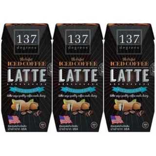 137 Degrees Iced Coffee Latte With Almond Milk 180 ml. Pack 3 boxes กาแฟเย็น ลาเต้ผสมนมอัลมอนด์ เครื่องดื่ม