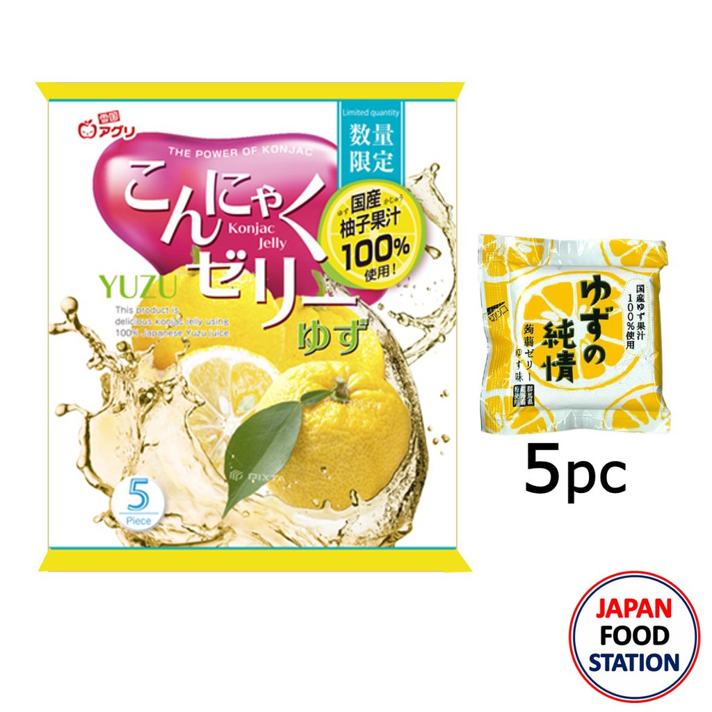 YUKIGUNI AGURI KONJAC JELLY YUZU 5PC (20762) เจลลี่ กลิ่นส้มยูซุ ขนมญี่ปุ่น JAPANESE JELLY