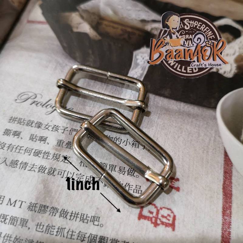 1 inch 1 pcs BGN2000 ห่วงเลื่อนสาย ห่วง เหล็ก เหลี่ยม สีทอง รมดำ ขนาด 2.7 cm x 3.2 cm
