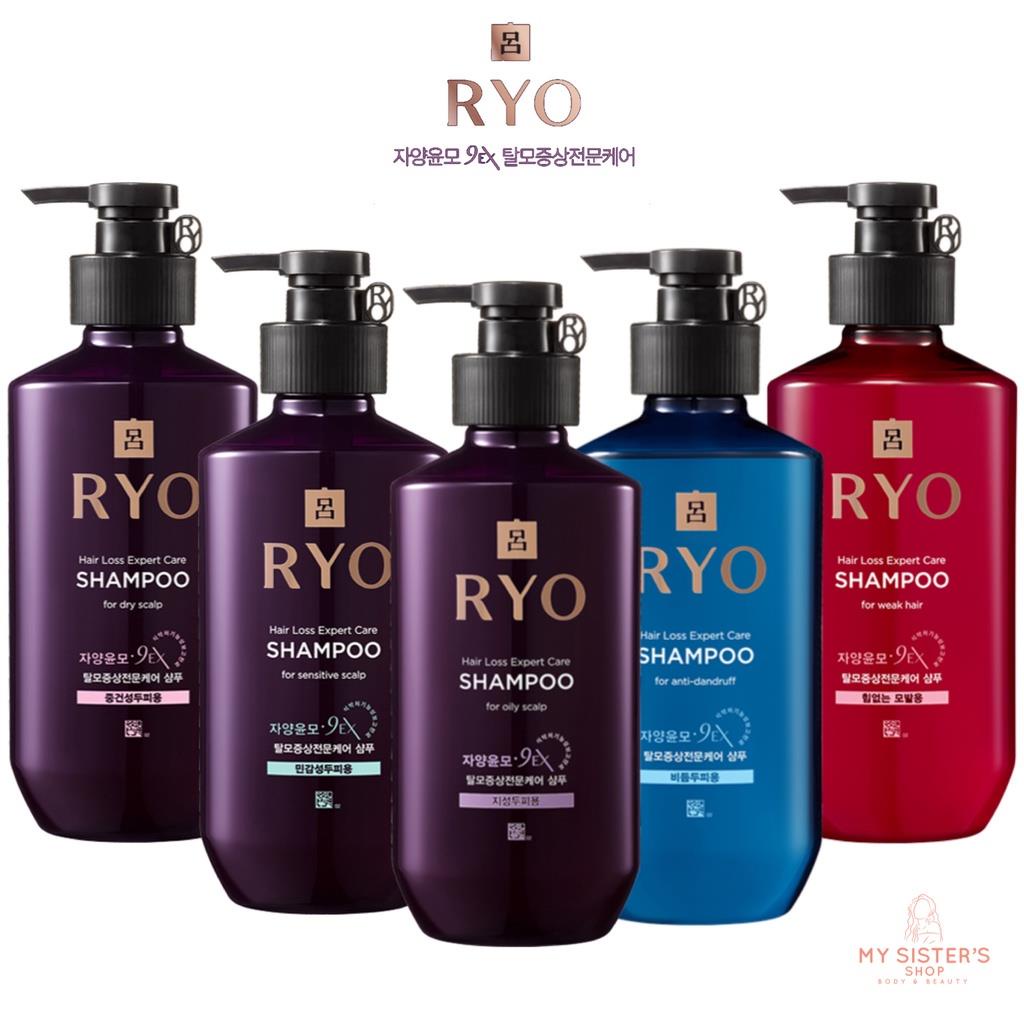 🃣🇶(แพ็กเกจใหม่! ครบทุกสี!) RYO Jayang yunmo Anti Hair Loss care Shampoo 400 ml แชมพูช่วยลดผมร่วง