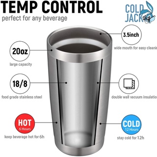 Cold Jack Tumbler 20oz แก้วน้ำสแตนเลสเก็บอุหภูมิ