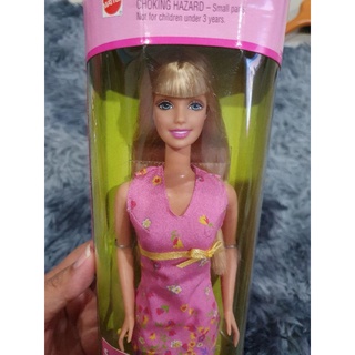 **กล่องไม่สวย** Barbie 1999 Pretty Flowers Doll Mattel Blonde Pink #24652