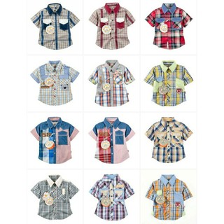 เสื้อเชิ๊ตเด็ก ลายสก็อต เสื้อเดี่ยว (((พร้อมส่ง)))