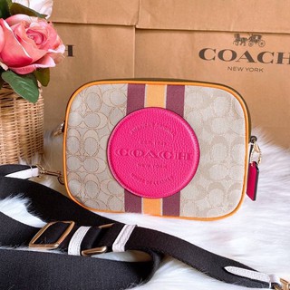 กระเป๋าสะพายสวย DEMPSEY CAMERA BAG IN SIGNATURE JACQUARD WITH STRIPE AND COACH PATCH (COACH 1912)