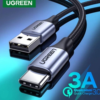 UGREEN รุ่น 60126 สายชาร์จถักไนล่อน TypeC to USB-A 3A Fast Charge &amp; Data ความยาว 1m / 1.5m / 2m