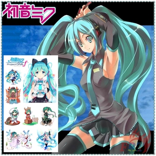 ✿ Hatsune Miku - Anime Mini Temporary Tattoo สติ๊กเกอร์ ✿ 1Sheet VOCALOID Waterproof Tattoos for Sexy Arm Clavicle Body Art Hand Foot