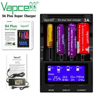 Vapcell S4 plus เครื่องแบตกเตอรี่ที่ชาร์จเร็ว ชาร์จไวและสามารถชาร์จได้สูงสดุ 3A พร้อมกัน 4 ช่อง