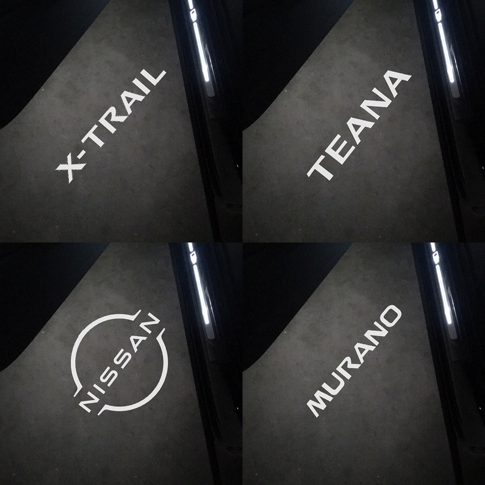 2pcs LED Fit สําหรับ Nissan Murano Z50 Z51 GT-R GTR R35 Teana J31 X-trail T30 T31 โลโก้รถประตู Auto 