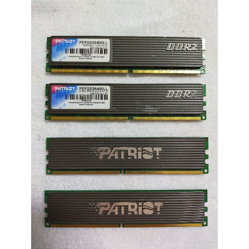 1คู่ 2 ชิ้น Ram Patriot  2GB 2Rx8 PC2-6400 DDR2-800MHz 200Pin มือสอง