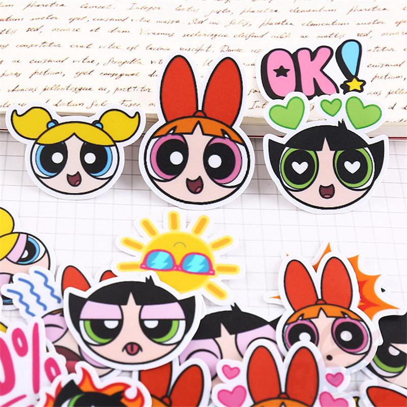 ❀ The Powerpuff Girls Q-1 Diary สติ๊กเกอร์ ❀ 40Pcs/set Blossom Bubbles Buttercup Album Scrapbooks DIY Decor สติ๊กเกอร์