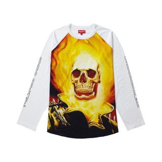 SLUM LTD - Supreme Ghost Rider Raglan L/S Top White