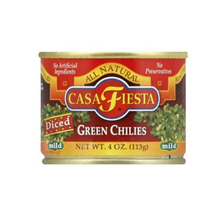 Casa Fiesta Diced Green Chilies 113g คาซ่าเฟียสต้าพริกเขียวหั่นเต๋า 113 กรัม