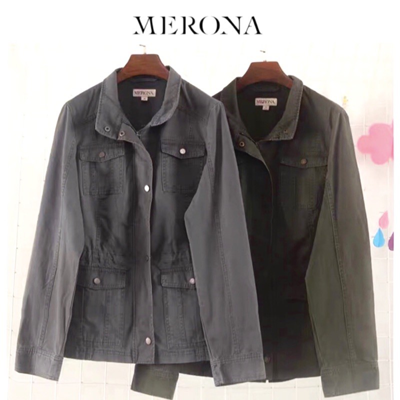 เสื้อนอก เสื้อทหาร Jacket แนวทหาร ☮️งาน แบรนด์ 💢MERONA💢 (JK449)