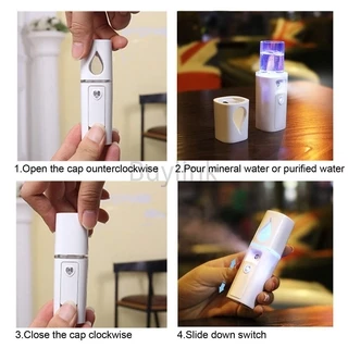 เครื่องฉีดน้ำหมอกนาโนขนาดเล็ก 20 มล. ฉีดน้ำหน้า USB หน้า Nebulizer ไอน้ำแบบพกพา เครื่องมืออาหารเสริมน้ำนาโน สเปรย์หน้า เครื่องฉีดความชื้นหมอกเย็น Hydration