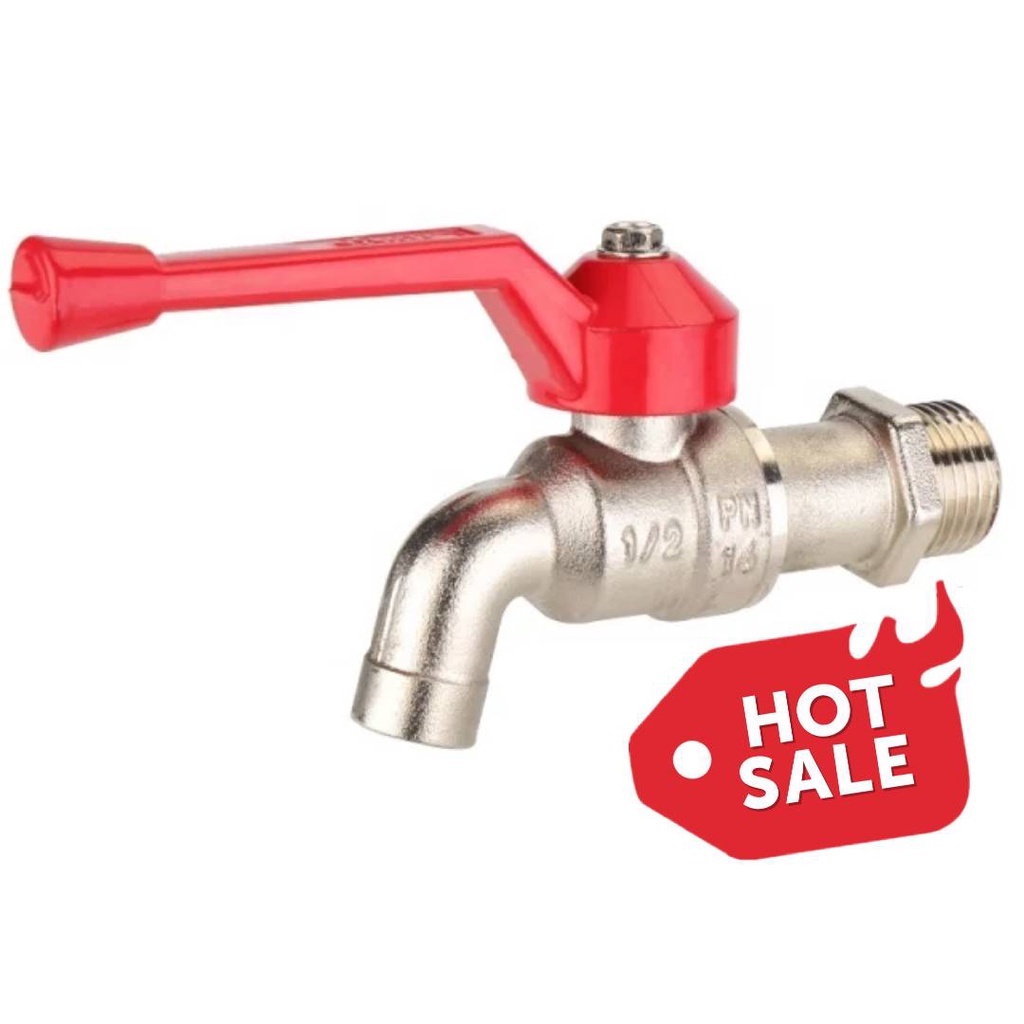 SKU73 ก๊อกน้ำ 4หุน ด้ามแดง ก๊อกเอนกประสงค์ ก๊อกบอล สนาม