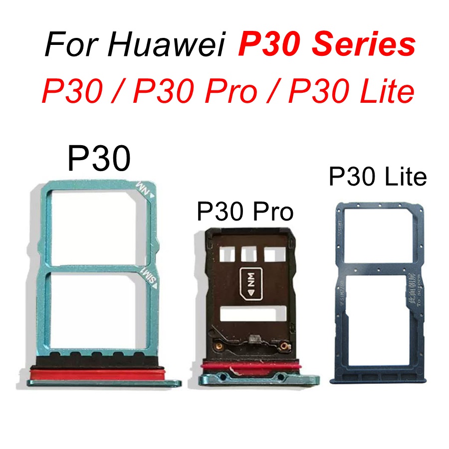 Micro SD ซิมการ์ดถาดสําหรับ Huawei P30 Pro ซิมการ์ดซ็อกเก็ตผู้ถืออะแดปเตอร์สําหรับ Huawei P30 Lite MAR-LX1 ELE-L29 VOG-L29