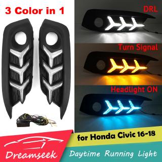 ไฟตัดหมอก LED DRL Day สำหรับ Honda Civic 2016 2017