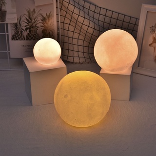 โคมไฟดวงจันทร์ 3D ทรงกลม Dreamlike Night Light สําหรับตกแต่งบ้าน