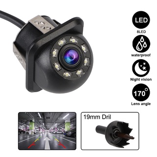 170° กล้องมองหลังรถยนต์ อินฟราเรด Night Vision 8 LED มุมกว้าง สําหรับจอดรถ