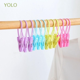 Yolo ที่หนีบผ้า 12 ชิ้น / เซต อุปกรณ์การเดินทางในครัวเรือน อเนกประสงค์ คลิปซักผ้า ตะขอชุดชั้นใน ราวตากผ้า