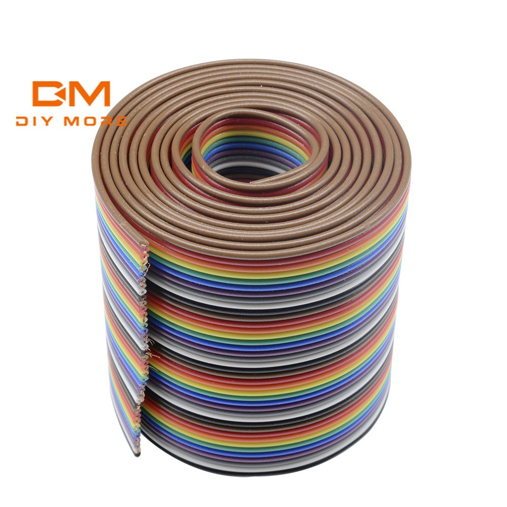Diymore 40 Pin แบน สีรุ้ง ริบบิ้น Idc สายเคเบิล สายรุ้ง (1 เมตร / 3.3 ฟุต)