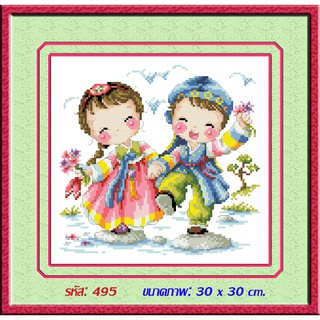 ไอแอมครอสติช iamcrossstitch DIY รหัส L-495 30x30 cm. ชุดอุปกรณ์งานฝีมือปักครอสติชครบชุด