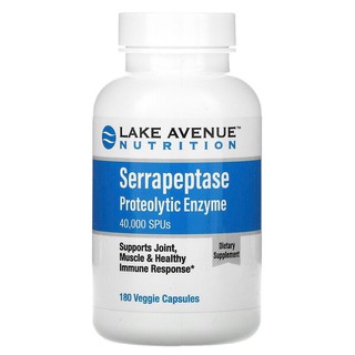 Pre order🇺🇸 Lake Avenue Nutrition, Serrapeptase, Proteolytic Enzyme, 40,000 SPUs, 180 Veggie Capsules 🇺🇸