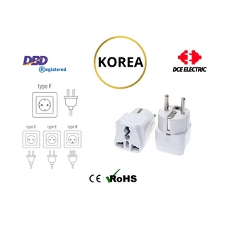 DCE high quality ปลั๊กแปลงเกาหลี ปลั๊กเกาหลีใต้ South Korea มาตรฐาน CE และ RoHS หัวแปลงปลั๊กไฟเกาหลี แบบหลุม Schuko