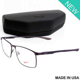 Nike แว่นตา รุ่น 7689 C-4 สีน้ำตาล กรอบเต็ม ขาสปริง วัสดุ สแตนเลส สตีล Eyewear Top Glasses Made in USA