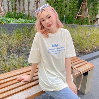 destinytshirt เสื้อยืด oversize ผ้าคอตตอน สไตล์ minimal ปัก BeBe,