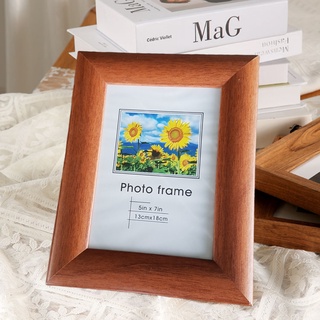 Cheap Cheap กรอบรูป ตั้งโต๊ะ ลายไม้ สำหรับรูป 5x7 นิ้ว Photo frame ตกแต่งบ้าน โต๊ะทำงาน