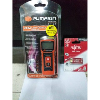 PUMPKIN เครื่องวัดระยะเลเซอร์ 20 เมตร รุ่น LDM-20X #11122 (ฟรี ถ่านอัลคาไลน์ Fujitsu 2 ก้อน) !!!ราคาดี!!!