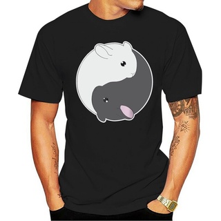 เสื้อยืดโอเวอร์ไซส์ขายดี เสื้อยืดลําลอง แขนสั้น คอกลม ลายการ์ตูน Chinchilla Yin Yang น่ารัก สไตล์คลาสสิก สําหรับผู้ชาย ค