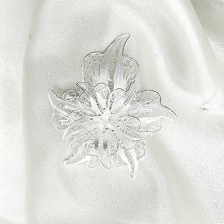 เข็มกลัดเงินลายดอกไม้ เข็มกลัดดอกไม้ดอกไม้ เข็มกลัดเงินแท้ 925: DSP 925 Sterling Silver Brooch [ASPB0047]