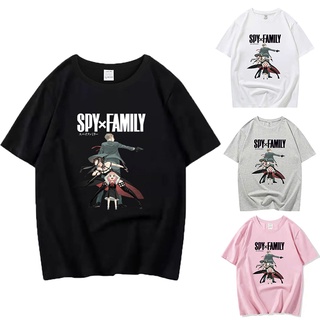 Spy x Family เสื้อยืดแขนสั้น พิมพ์ลายการ์ตูนอนิเมะ Spy X Family Anya Smug แฟชั่นฤดูร้อน