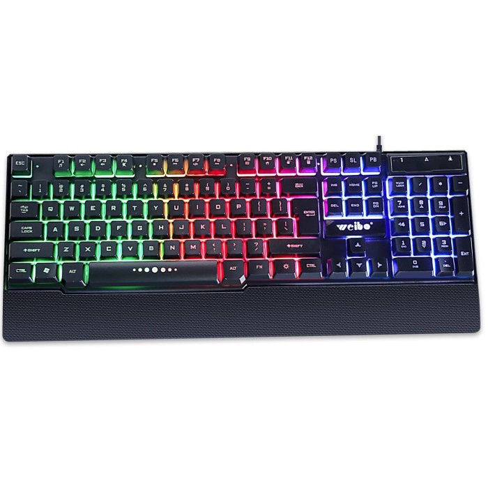 Weibo WB100 Dark Hero USB Gaming Keyboard - สีดํา