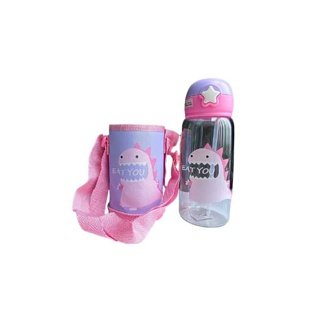 พร้อมส่ง กระติกน้ำเด็ก ขวดน้ำเด็ก กระบอกน้ำเด็ก กระติกน้ำนักเรียน+กระเป๋าลายการ์ตูนไดโนเสาร์