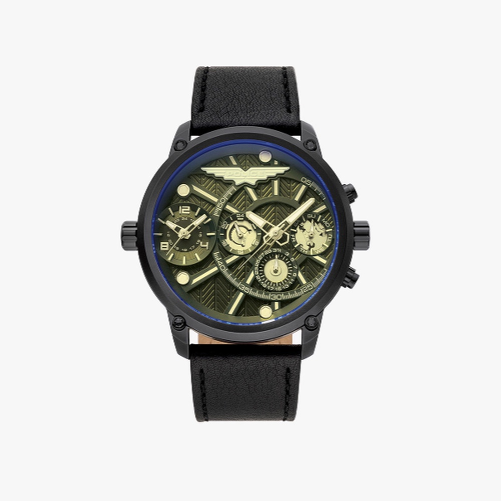 (ของแท้ประกันช้อป) POLICE นาฬิกาข้อมือผู้ชาย Police ADDER black leather watch รุ่น PL-15928JSB/61