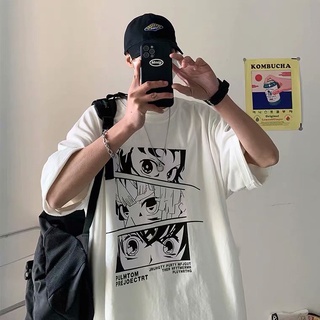 【🔥🔥】เสื้อยืดแขนสั้นลําลอง คอกลม ทรงหลวม พิมพ์ลายการ์ตูนอนิเมะ Tik Tok Tide สไตล์เกาหลี สําหรับผู้ชาย ไซซ์ M - 3XL