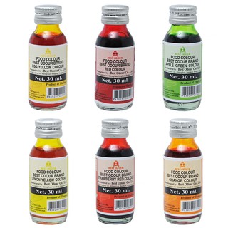 เบสท์ โอเดอร์ สีผสมอาหาร Best Odor food coloring 30 ml. คุณภาพดีแต่งอาหารเครื่องดื่ม ขนมผง ลูกกวาด ไอศกรีม แยม